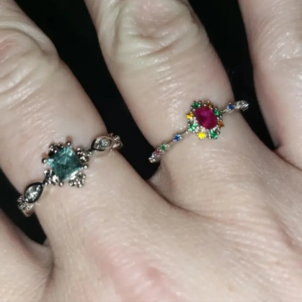 Sterling Silver Multicolor Gemstone Ring